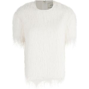 Loulou Studio, Dames, Truien, Wit, Maat: XS Poliester,