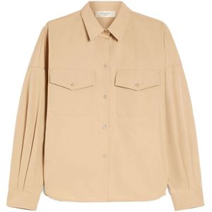 Weekend Max Mara, Dames, Blouses & Shirts, Beige, Maat: XS Katoen,