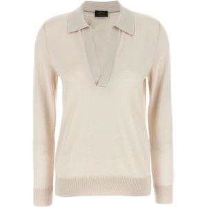 Brioni, Dames, Truien, Beige, Maat: XS Zijde,