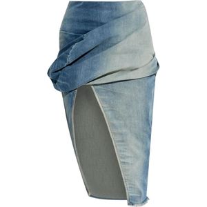 Rick Owens, Dames, Rokken, Blauw, Maat: L Denim,