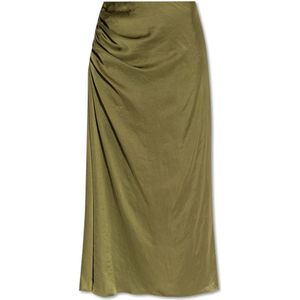 Theory - Rok met een Satijnen Afwerking - Groen - Dames - Midi