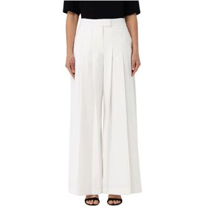 Karl Lagerfeld, Dames, Broeken, Wit, Maat: S Leer,