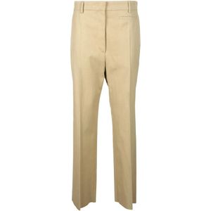 Sportmax, Dames, Broeken, Beige, Maat: 2XS Katoen,