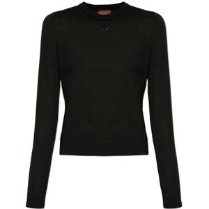 Diesel, Dames, Truien, Zwart, Maat: L Wol,