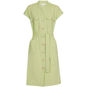 Marie Méro, Dames, Jurken, Groen, Maat: S Linnen,