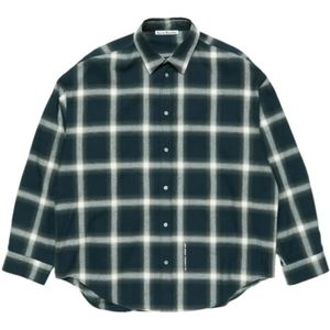 Acne Studios, Heren, Overhemden, Blauw, Maat: L Katoen,