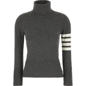 Thom Browne, Dames, Truien, Grijs, Maat: XS Kasjmier,