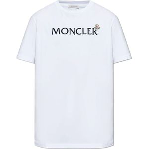 Moncler, Heren, Tops, Wit, Maat: M Katoen,