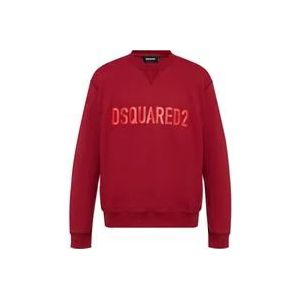 Dsquared2 Sweatshirt met logo , Red , Heren , Maat: L