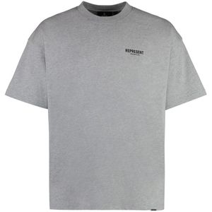 Represent, Heren, Tops, Grijs, Maat: S Katoen,