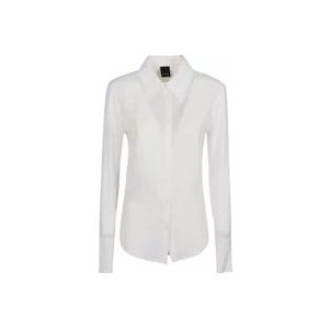 Pinko Lange mouwen shirt met criminele stijl , White , Dames , Maat: XS