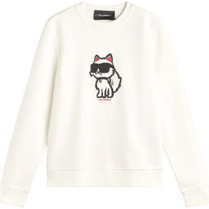 Karl Lagerfeld, Dames, Sweatshirts & Hoodies, Wit, Maat: S Katoen,