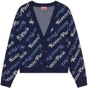 Kenzo, Dames, Truien, Blauw, Maat: L Wol,