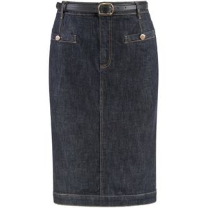 Self Portrait, Dames, Rokken, Blauw, Maat: S Denim,