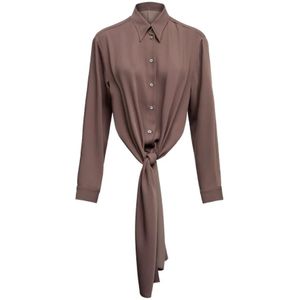 MM6 Maison Margiela, Dames, Blouses & Shirts, Bruin, Maat: XS Poliester,