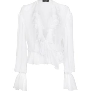 Dolce & Gabbana, Dames, Blouses & Shirts, Wit, Maat: XS Zijde,