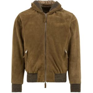 The Jack Leathers, Heren, Jassen, Bruin, Maat: L Suède,