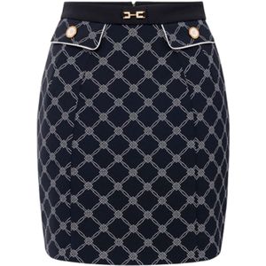 Elisabetta Franchi, Dames, Rokken, Zwart, Maat: XS Poliester,