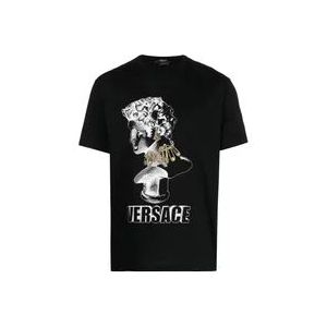 Versace Zwarte T-shirts en Polos , Black , Heren , Maat: S