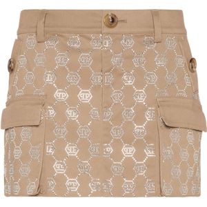 Philipp Plein, Dames, Rokken, Beige, Maat: XS Katoen,