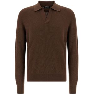 Zegna, Heren, Truien, Bruin, Maat: M Kasjmier,