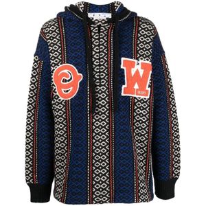 Off White, Heren, Sweatshirts & Hoodies, Blauw, Maat: S Wol,
