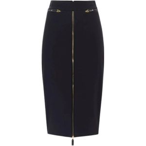 Elisabetta Franchi, Dames, Rokken, Zwart, Maat: L Poliester,