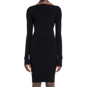 Rick Owens, Dames, Jurken, Zwart, Maat: L Viscose,