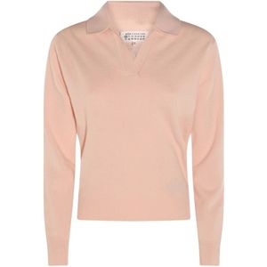 Maison Margiela, Dames, Truien, Roze, Maat: S Wol,