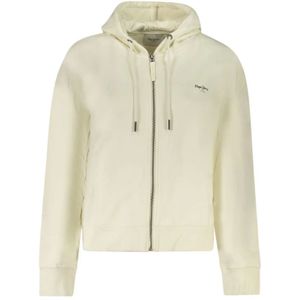 Pepe Jeans, Dames, Sweatshirts & Hoodies, Beige, Maat: XL Katoen,