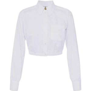 Elisabetta Franchi, Dames, Blouses & Shirts, Wit, Maat: L Katoen,