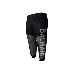 Balmain Mesh Lange Shorts , Black , Heren , Maat: M