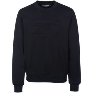 Dolce & Gabbana, Heren, Sweatshirts & Hoodies, Zwart, Maat: L