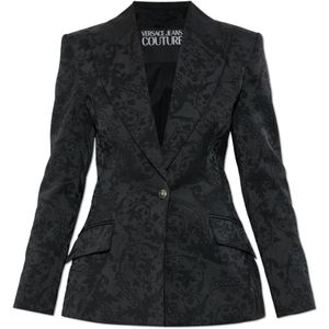 Versace Jeans Couture, Dames, Jassen, Zwart, Maat: 2XS Leer,