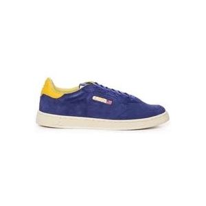 Autry Suede Sneakers Blauw Geel Stiksel , Blue , Heren , Maat: 42 EU