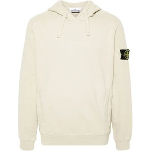 Stone Island, Heren, Sweatshirts & Hoodies, Wit, Maat: S Katoen,