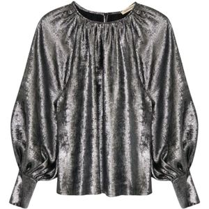 The New Society, Dames, Blouses & Shirts, Grijs, Maat: XS Poliester,