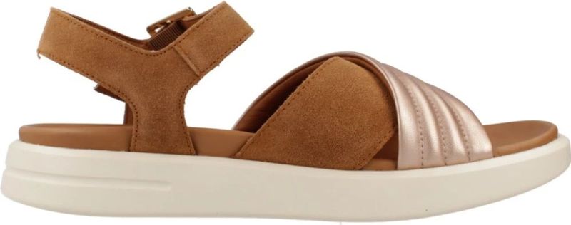 GEOX - D XAND 2S - Sandalen - Bruin - Suède en Synthetisch