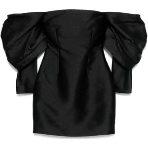 Solace London, Dames, Jurken, Zwart, Maat: XS Leer,