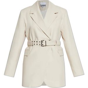 Ganni, Dames, Jassen, Beige, Maat: S Katoen,