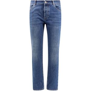 Brunello Cucinelli, Heren, Jeans, Blauw, Maat: 3XL Katoen,