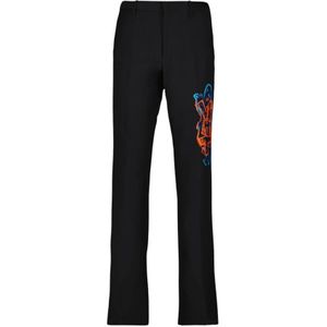 Off White, Heren, Broeken, Zwart, Maat: M Wol,