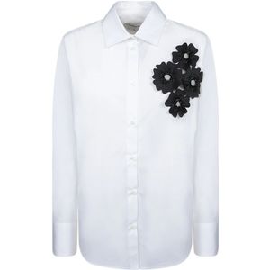Msgm, Dames, Blouses & Shirts, Wit, Maat: XS Katoen,