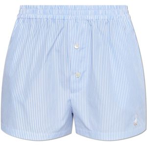 Moschino, Dames, Korte broeken, Blauw, Maat: XS Katoen,