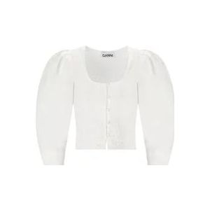 Ganni Blouses , White , Dames , Maat: M