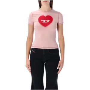 Diesel, Dames, Tops, Roze, Maat: L Jersey,