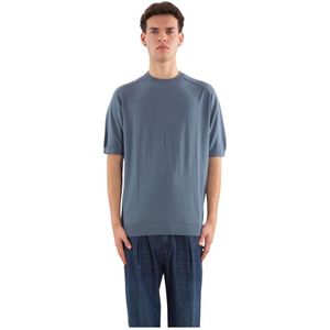 Eleventy, Heren, Tops, Blauw, Maat: L Katoen,