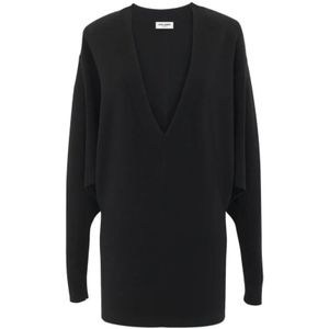 Saint Laurent, Dames, Truien, Zwart, Maat: L Wol,