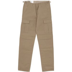 Carhartt Wip, Heren, Broeken, Beige, Maat: W36 L34 Leer,