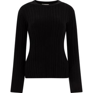 Loulou Studio, Dames, Truien, Zwart, Maat: L Katoen,